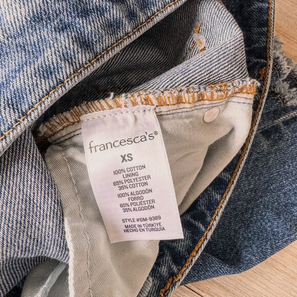 NWT-Miami of Francesca’s-Roberta Dark Wash Denim Midi Skirt w/ Front Slit-XSmall - Picture 10 of 11